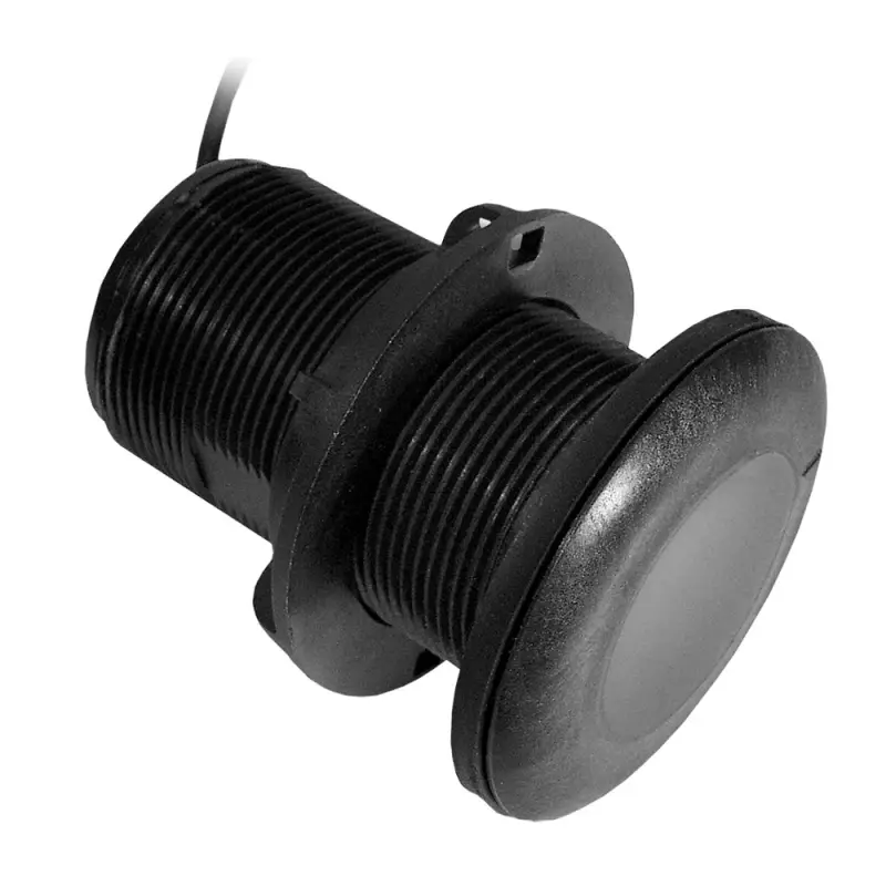 Trasduttore Garmin P19 Passante in Plastica con Sensore di Temperatura - Frequenza 77/200kHz, Potenza 500W, Cavo 9m e Inclinazione 20° per Carene da 15° a 25° Soddisfatti O Rimborsati