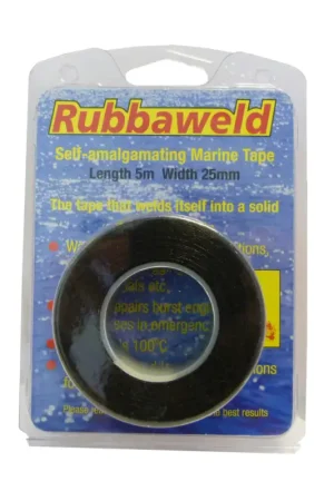Spedito Oggi Nastro Autoamalgamante Rubbaweld CC Marine - Impermeabile e Resistente fino a 100°C, 25mm x 5m per Riparazioni e Sigillature Nautiche