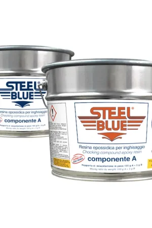 C-SYSTEM STEEL BLUE - Sistema Epossidico Bicomponente Senza Solventi per Nautica - Ideale per Metal, Vetroresina e Legno - Resistente a Shock, Vibrazioni e Acqua - Approvato RINA/RINAMIL Non Perdere