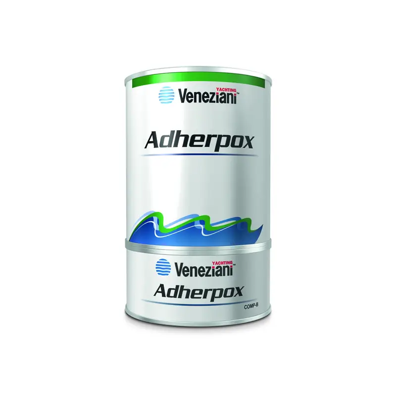 Primer Epossidico Bicomponente Adherpox Veneziani - Rivestimento Antivegetativo Bianco Opaco per Carena e Sovrastrutture, Resa 6 mq/It Spedizione Espresso