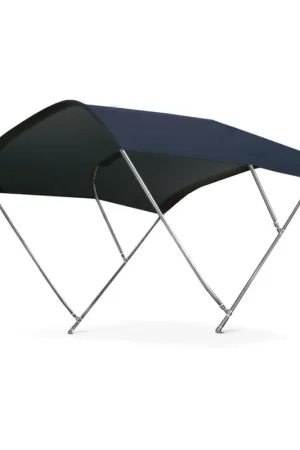 Capottina Bimini in Acciaio Inox a 3 Archi - Tessuto 100% Poliestere Spalmato in Vinile, Resistente all'Acqua e al Sole, Completa di Accessori - Velocità Massima 60 km/h Direttamente Dal Produttore