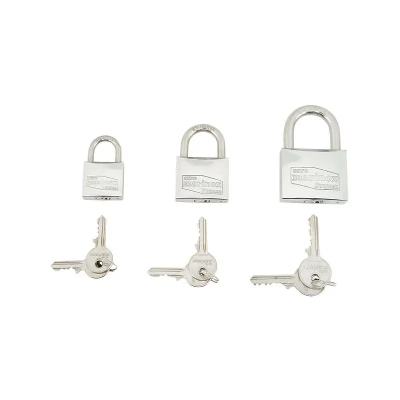 Lucchetto in Acciaio Inox Plastimo Arco Corto per Uso Nautico - Resistente a Corrosione e Ambienti Salini, Corpo in Ottone Cromato, Chiavi in Ottone Nichelato Spedizione Espresso
