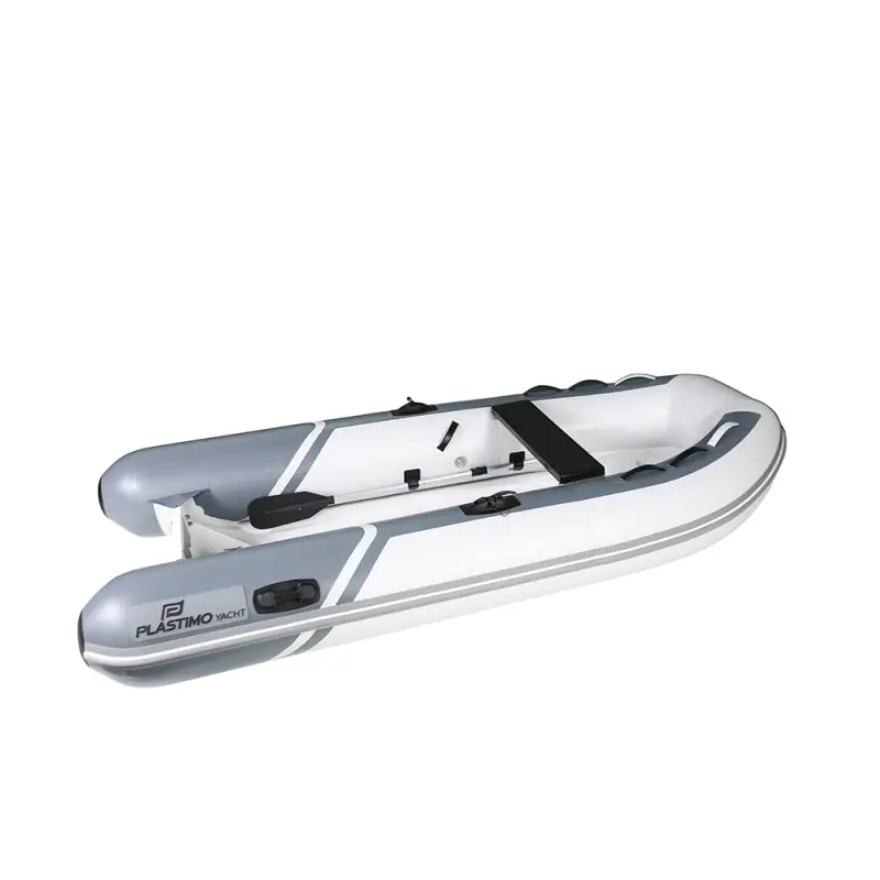 Tender Yacht Chiglia Rigida in Vetroresina Plastimo - Barca Gonfiabile per 4 Persone, Carico Massimo 600kg, Kit Completamente Accessoriato con Sacca e Pagaie Ultimissimo Modello