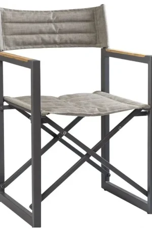 Subito Disponibile Sedia Pieghevole in Alluminio e Teak ARC The Square Grigia