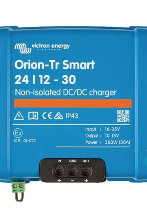 Caricatore DC-DC Orion-Tr Smart 12/12 30A Victron Energy per sistemi a doppia batteria - Bluetooth integrato, 3 stadi, compatibile con batterie al piombo e litio. Novità