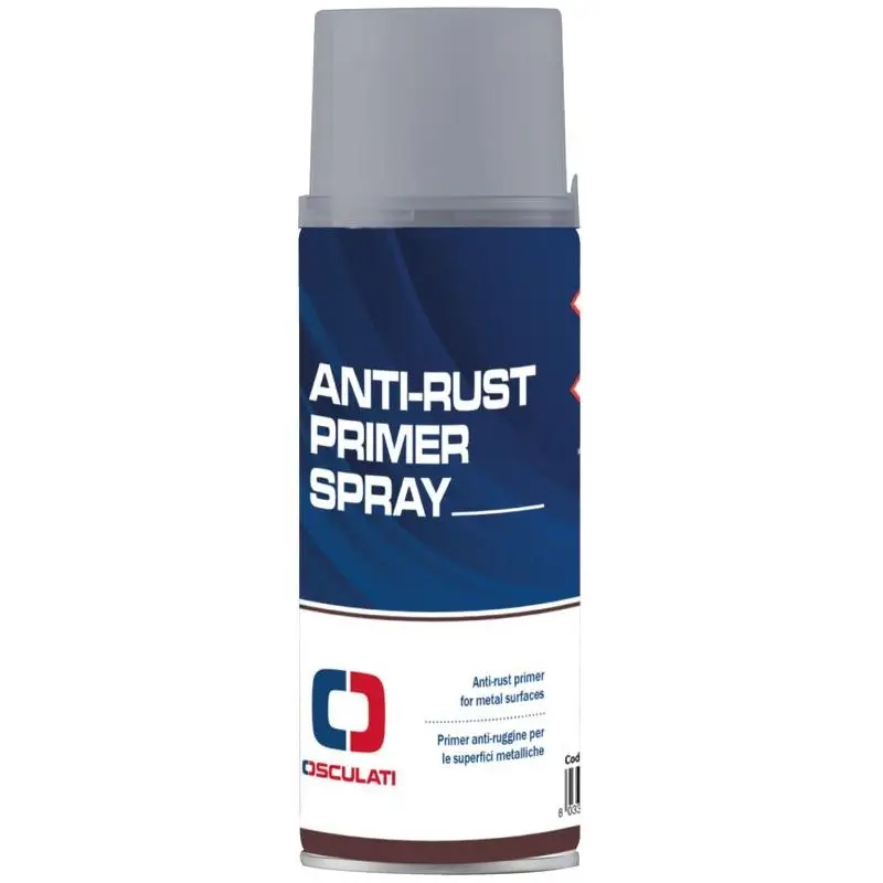 Primer antiruggine spray grigio per superfici metalliche nella nautica, protegge dalla ruggine e migliora l'adesione della vernice. Reso Gratuito