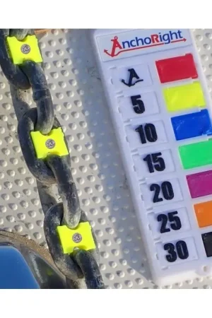 Pagamento Sicuro Segnacatena 6 mm per catena dell'ancora - Inserti in polimero colorato resistenti all'ambiente marino con piastra di guida inclusa.
