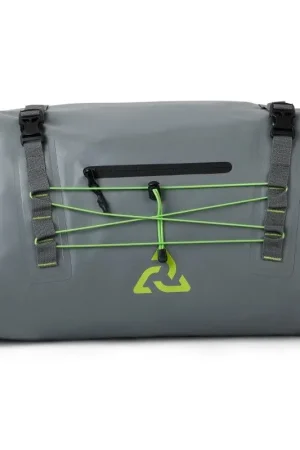 Borsone Impermeabile Osea 40L - Grigio/Lime - Poliestere 500D con Chiusura Arrotolabile e Tasca Frontale Impermeabile Prezzo Conveniente