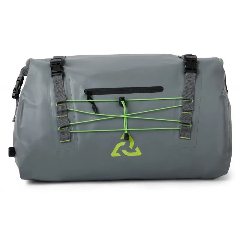 Borsone Impermeabile Osea 40L - Grigio/Lime - Poliestere 500D con Chiusura Arrotolabile e Tasca Frontale Impermeabile Prezzo Conveniente