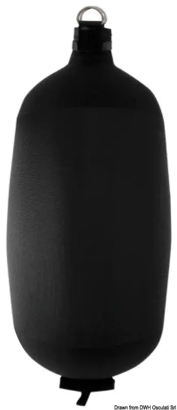 Parabordo Cilindrico in Tessuto Gonfiabile Fendertex - C73 Nero Reso Gratuito