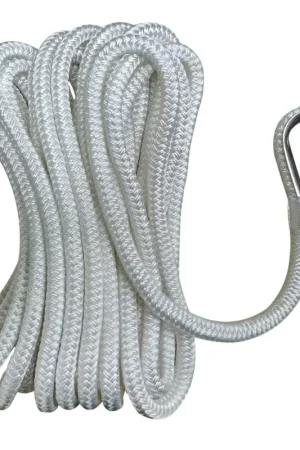 Ultime Pezzi Cima di Ormeggio Impiombata ad Alta Tenacità Doppia Treccia Ø20 x 12 Metri Bianca
