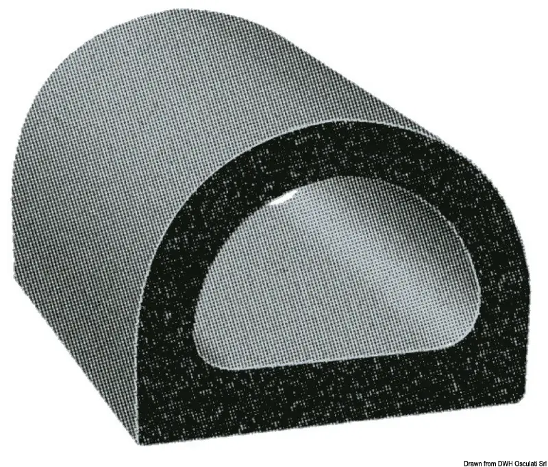 Esclusivo Profilo Autoadesivo in Gomma 17,5 x 16,9 mm