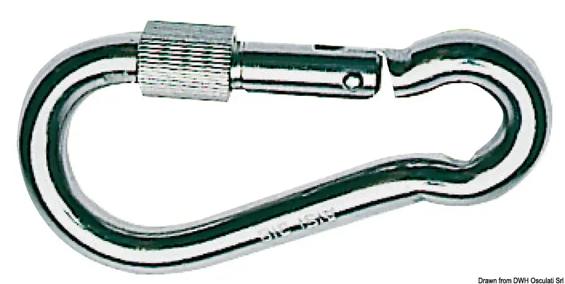 A Buon Prezzo Moschettone in Acciaio Inox con Ghiera a Vite mm 60
