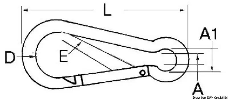 Reso Gratuito Moschettone inox 6 mm (retail 1 pz.)