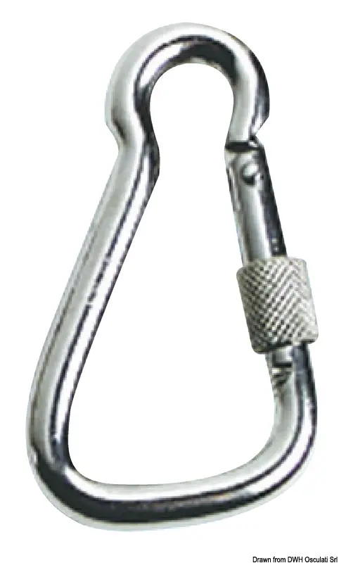 Moschettone Grande in Acciaio Inox con Ghiera di Sicurezza 23 mm Nuova Collezione