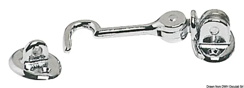 Gancio Fermaporta Snodabile in Ottone Cromato mm 60 Quantità Limitata