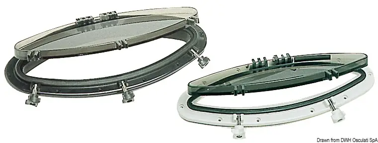 Oblò Ellittico Bomar in Nylon Bianco 146 x 415 mm Subito Disponibile