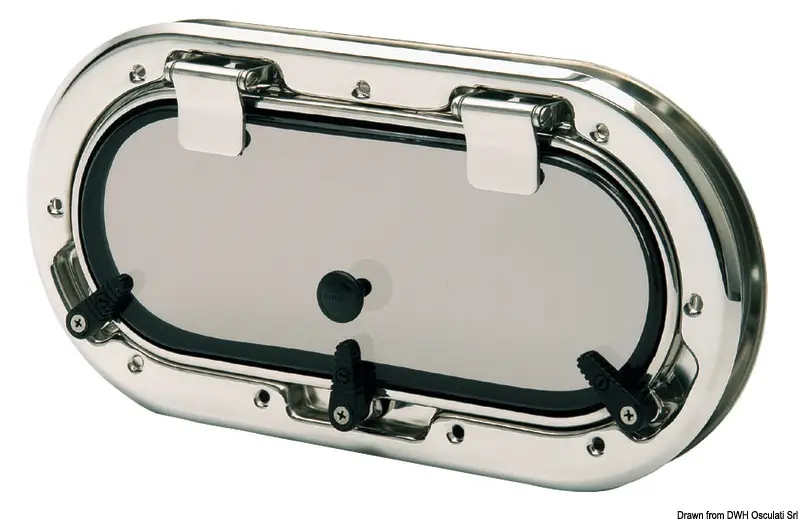 Ultime Pezzi Oblò Ovale Bomar Flagship in Acciaio Inox 400 x 200 mm