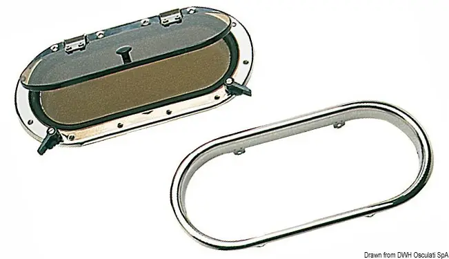 Prezzo Basso Oblò SCM Ovale in Acciaio Inox 360 x 160 mm