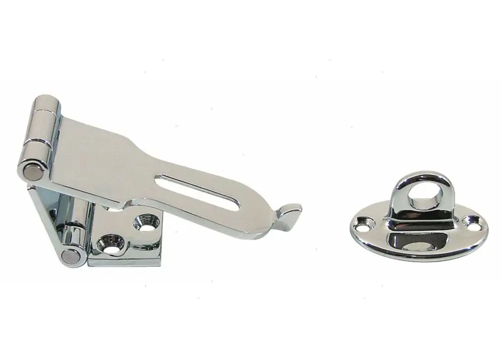 Chiusura Porta Lucchetto Doppia Ribalta in Ottone Cromato 150x35 mm Offerta