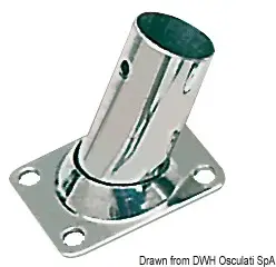 Miglior Prezzo Basetta Rettangolare 60° in Acciaio Inox 22 mm