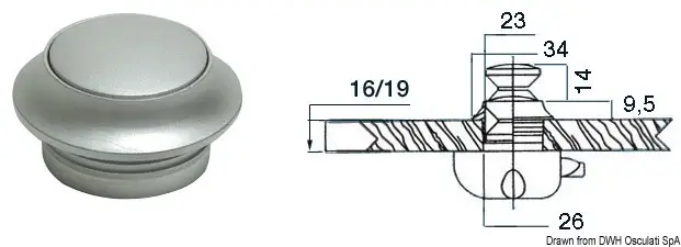 Pomello in Ottone Cromato Satinato mm 16 Solo Oggi
