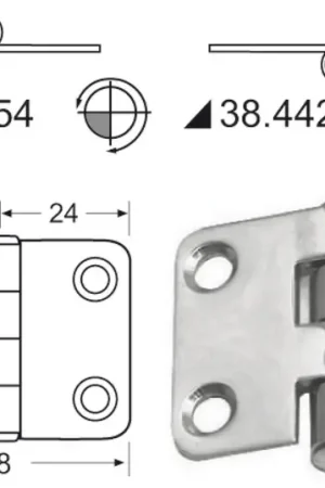 Offerta Cerniera Rovesciata 2 mm in Acciaio Inox 48x37 mm
