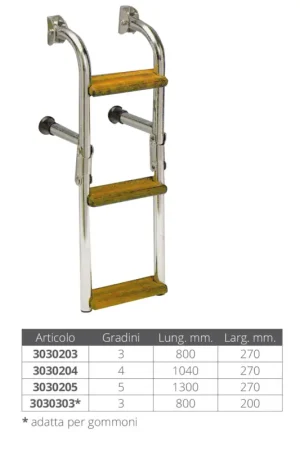 Compra Oggi Stesso Scaletta inox/legno 3 gr.mm 800x270