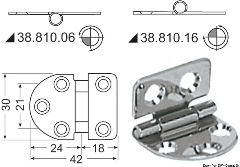 Cerniera Rovesciata 2 mm in Acciaio Inox 42x30 mm Compra Online