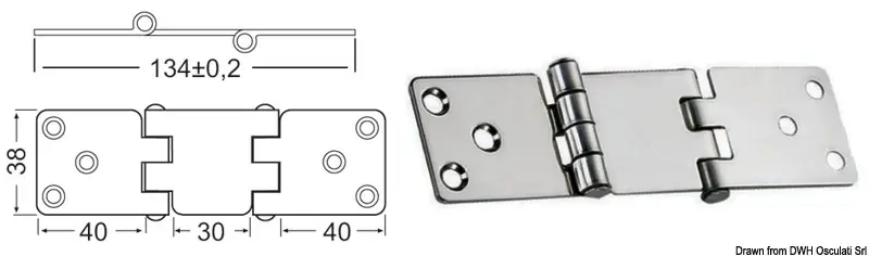 Cerniera a Sbalzo in Acciaio Inox 134x38 mm Scelto Dai Clienti