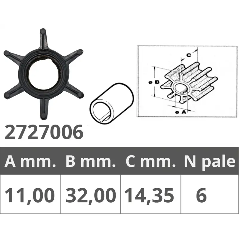 Girante mercury 2t 3,5-3,6-4-5 hp Solo Oggi