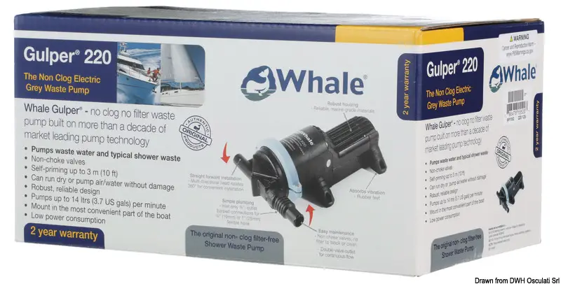 Pompa Whale Gulper 220 12V Retail Quantità Limitata