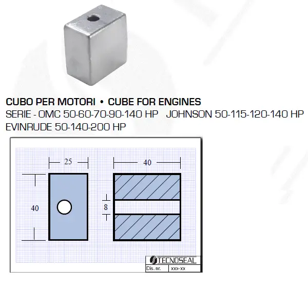 Ultime Pezzi Cubo per Motori OMC Johnson Evinrude