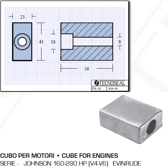 Promozione Esclusiva Cubo per Motori Johnson 160 280 HP Evinrude