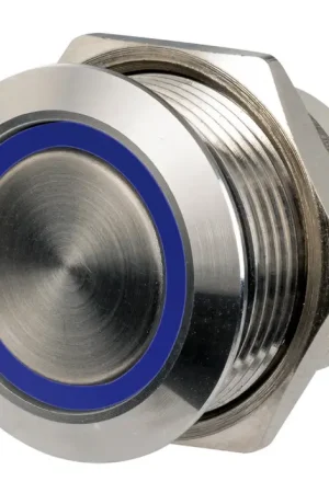 Acquista Ora Interruttore FLAT inox ON Momentaneo - OFF 12/24 V blu