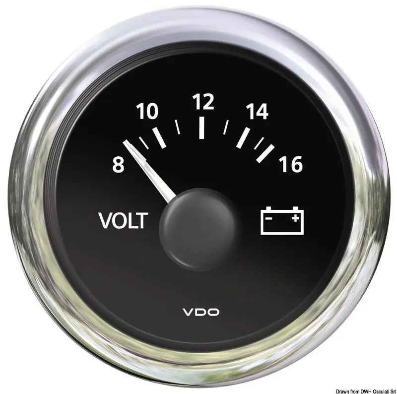 Voltmetro 8/16 V nero Professionale