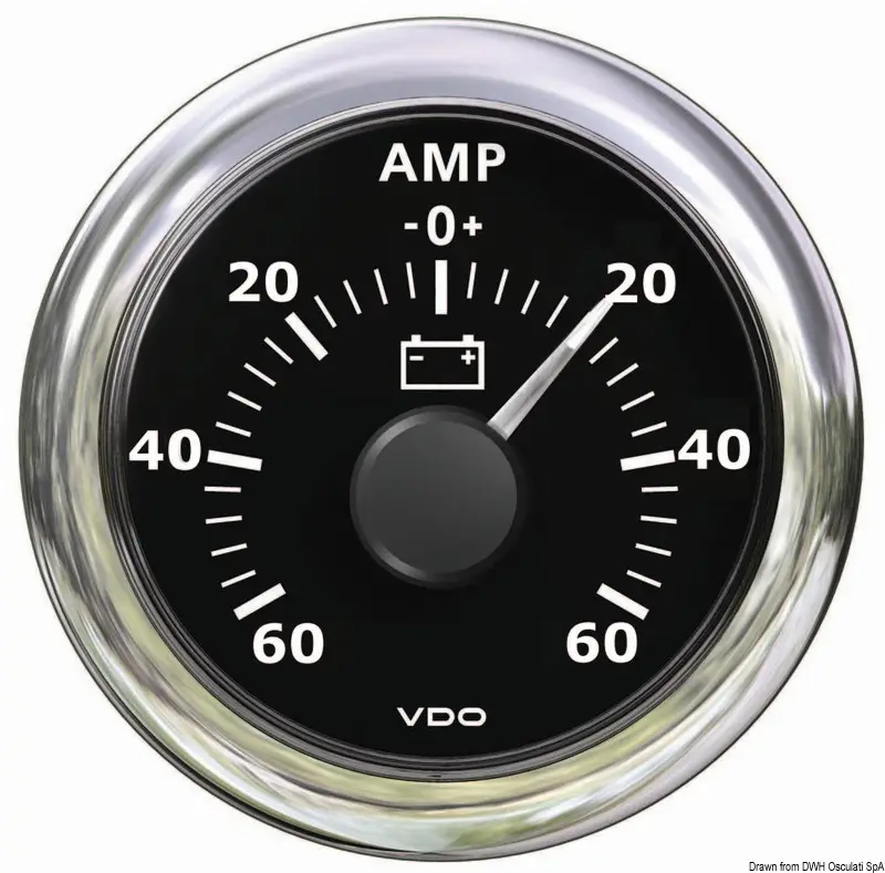 Amperometro -60 A +60 A nero Sconto