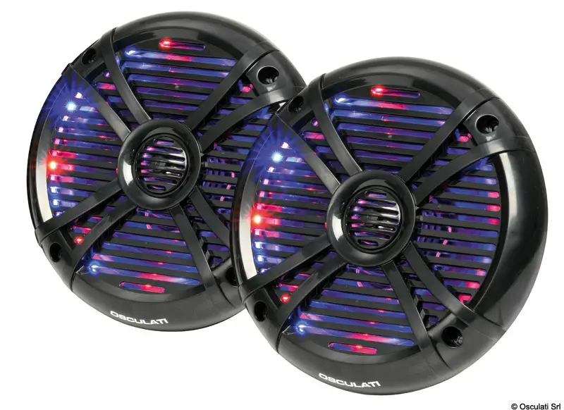 Casse a due vie con LED RGB progr. 5,25'' nere Professionale