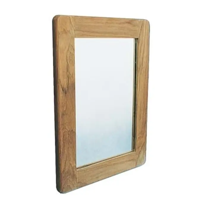 Offerta Limitata Specchio con Cornice in Vero Legno teak