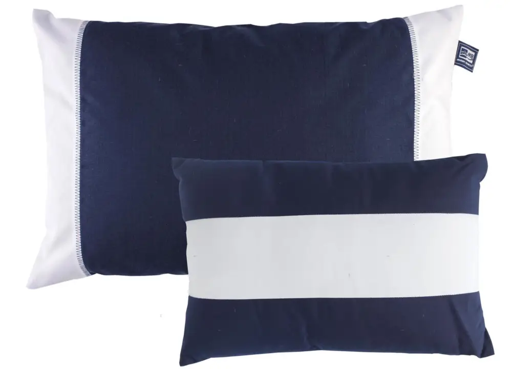 Set 2 cuscini imperm.mb navy-bianco Occasione