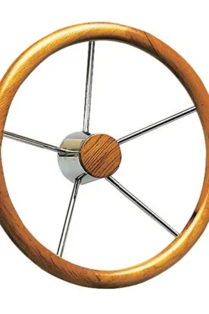 Compra Online Timone con cerchio esterno in teak a grosso diametro