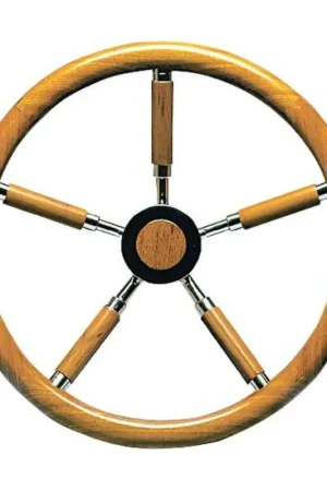 Quantità Limitata Timone con cerchio esterno in teak e razze rivestite in teak