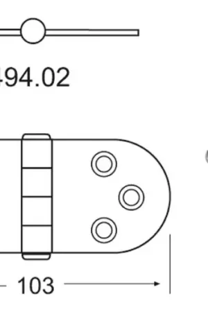 Cerniera inox 103x38 mm sporgente Compra Online