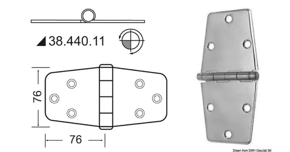 Cerniera inox 152x76 mm Di Tendenza