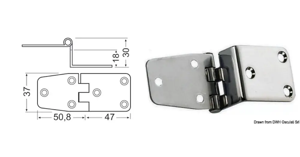 Offerta Cerniera inox 97,8x37 mm