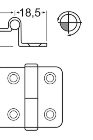 Cerniera inox a sbalzo 67,5x37 mm Prezzo Ridotto