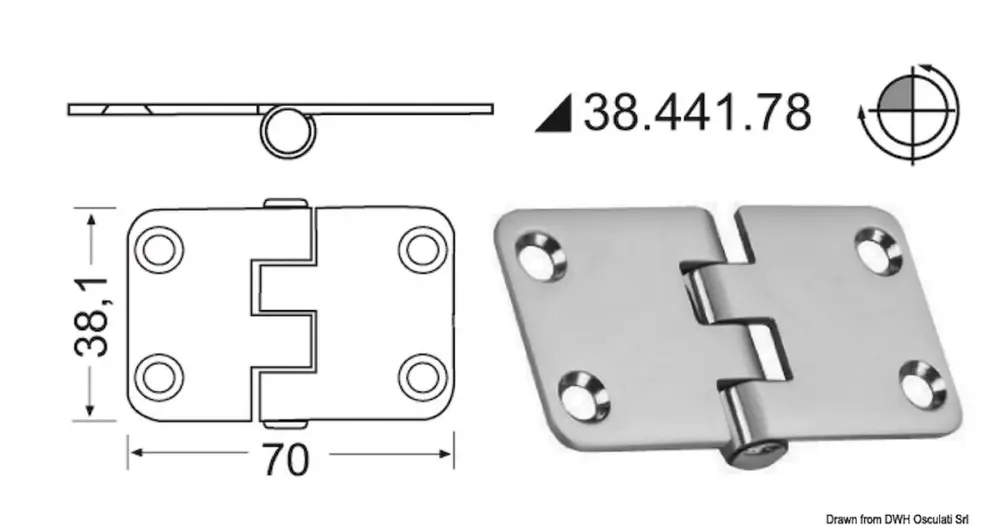 Cerniera inox rovesciata 70x38,1 mm Promo Stagionale