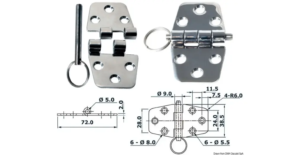Cerniera nodo sporgente 72x38,5 mm Prezzo Ridotto