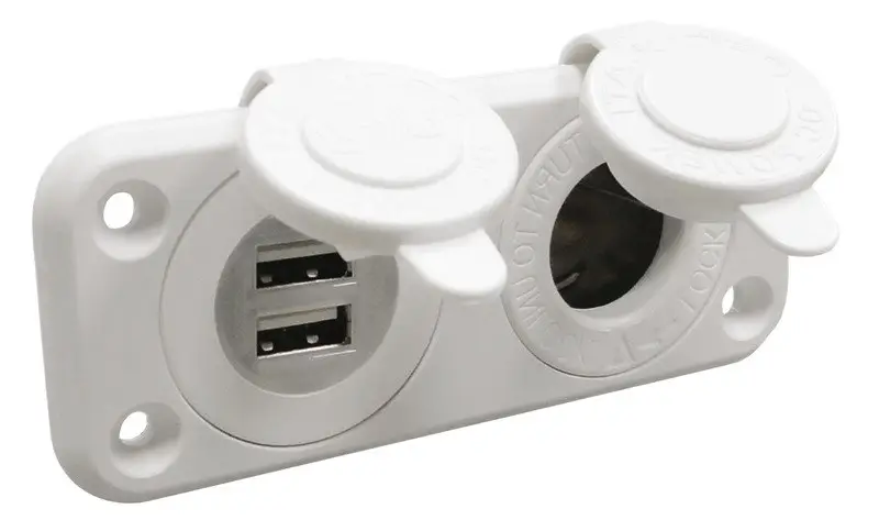 Offerta Speciale Presa accendisigari + doppia USB bianca