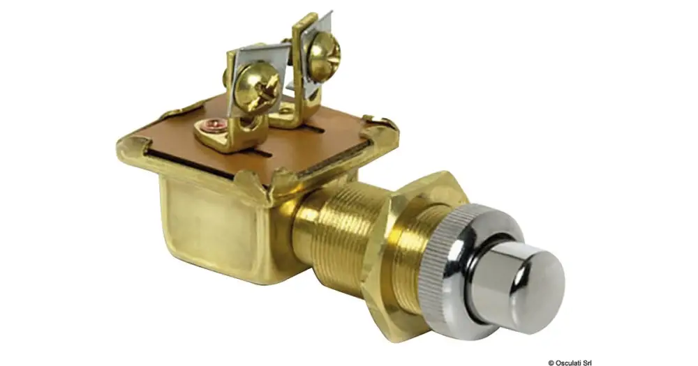 Pulsante stagno ottone cromato 15 x 25 mm Promozione